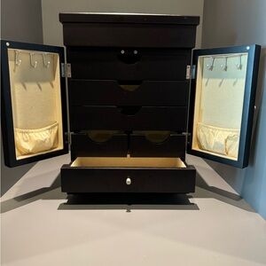Gorgeous Solid Oak Jewelry Cabinet